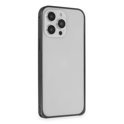 Joko Apple iPhone 15 Pro Max Kılıf Metal Bumper Magneticsafe Kapak - Siyah