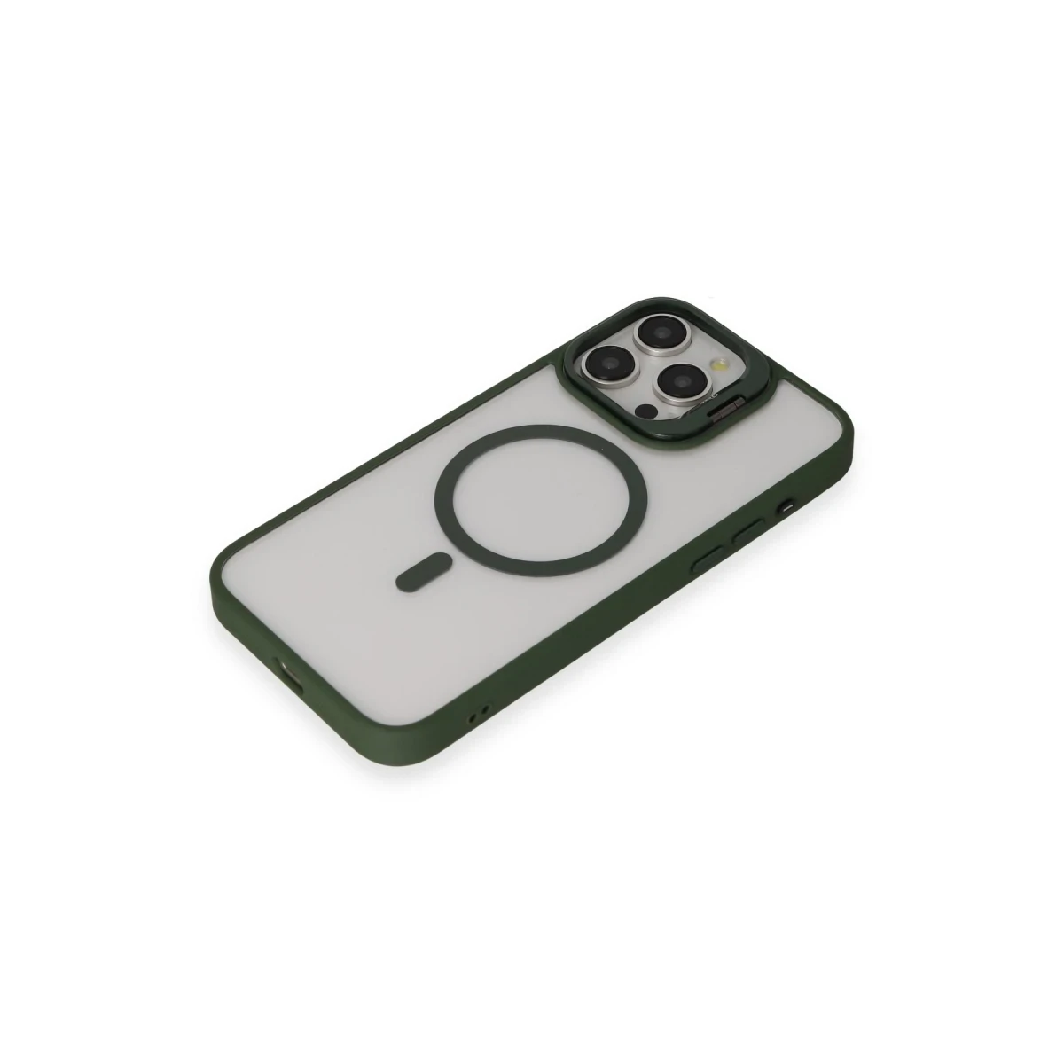 Joko Apple iPhone 15 Pro Max Kılıf Roblox Lens Magsafe Standlı Kapak - Koyu Yeşil