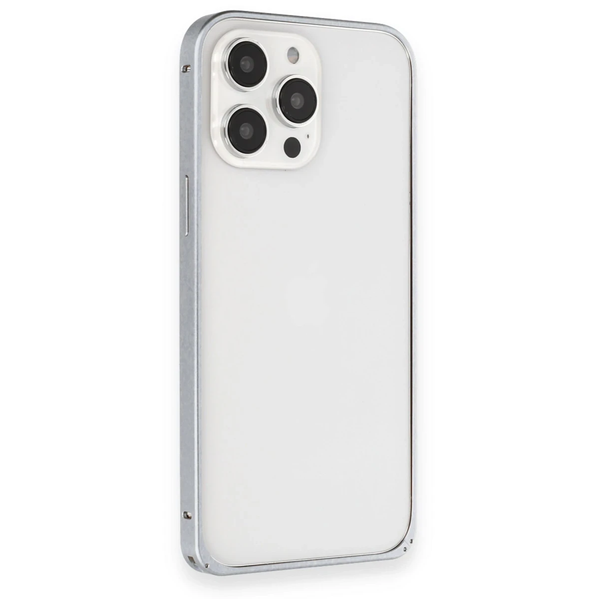 Joko Apple iPhone 15 Pro Max Metal Bumper Mat Kapak - Gri