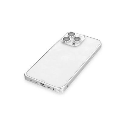 Joko Apple iPhone 15 Pro Max Metal Bumper Mat Kapak - Gümüş
