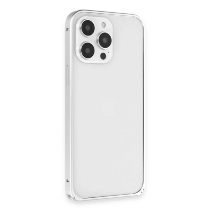 Joko Apple iPhone 15 Pro Max Metal Bumper Mat Kapak - Gümüş