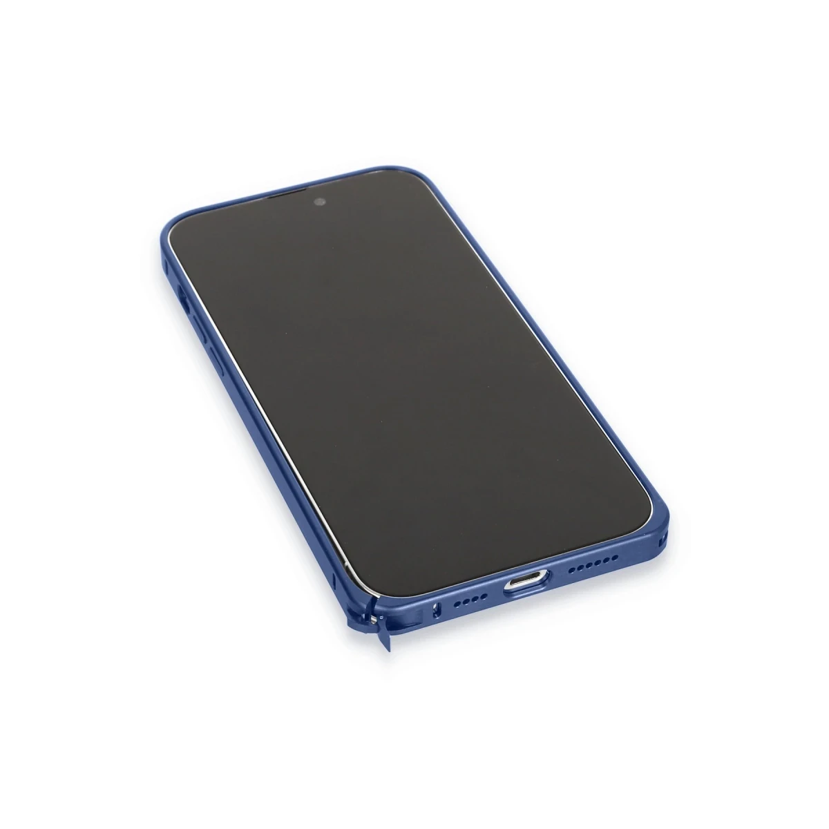 Joko Apple iPhone 15 Pro Max Metal Bumper Mat Kapak - Lacivert