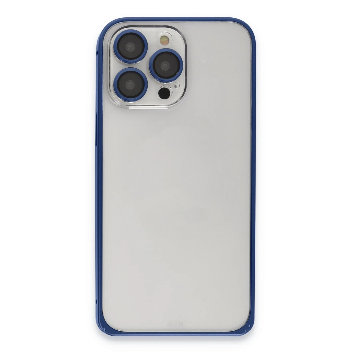 Joko Apple iPhone 15 Pro Max Metal Bumper Mat Kapak - Lacivert