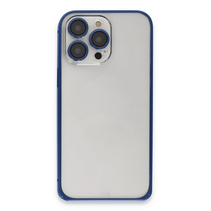 Joko Apple iPhone 15 Pro Max Metal Bumper Mat Kapak - Lacivert