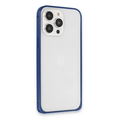 Joko Apple iPhone 15 Pro Max Metal Bumper Mat Kapak - Lacivert