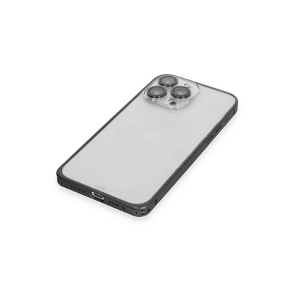 Joko Apple iPhone 15 Pro Max Metal Bumper Mat Kapak - Siyah