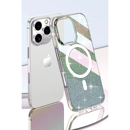 Joko Apple iPhone 15 Pro Max Rasasi Simli Magsafe Kapak - Şeffaf