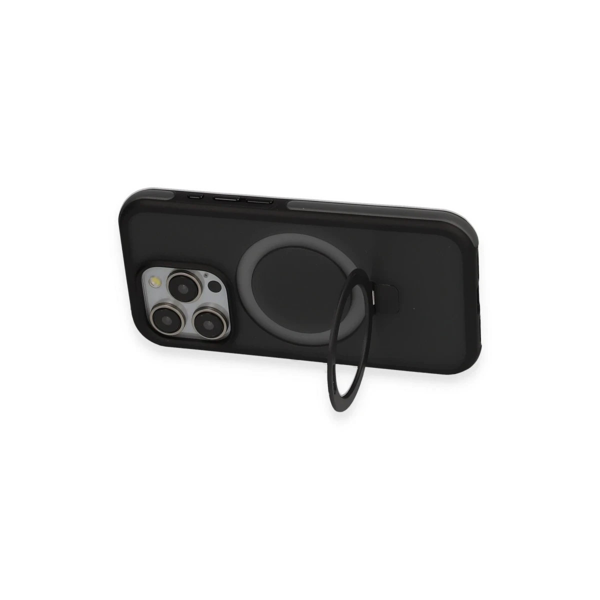 Joko Apple iPhone 15 Pro Max Zorda Airbag Magsafe Standlı Kapak - Siyah