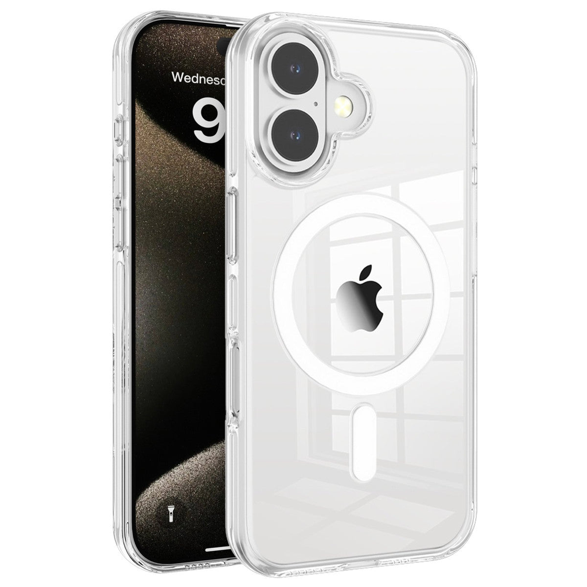 Joko Apple iPhone 16 Gleam PC Sert Magsafe Kılıf - Şeffaf-Siyah