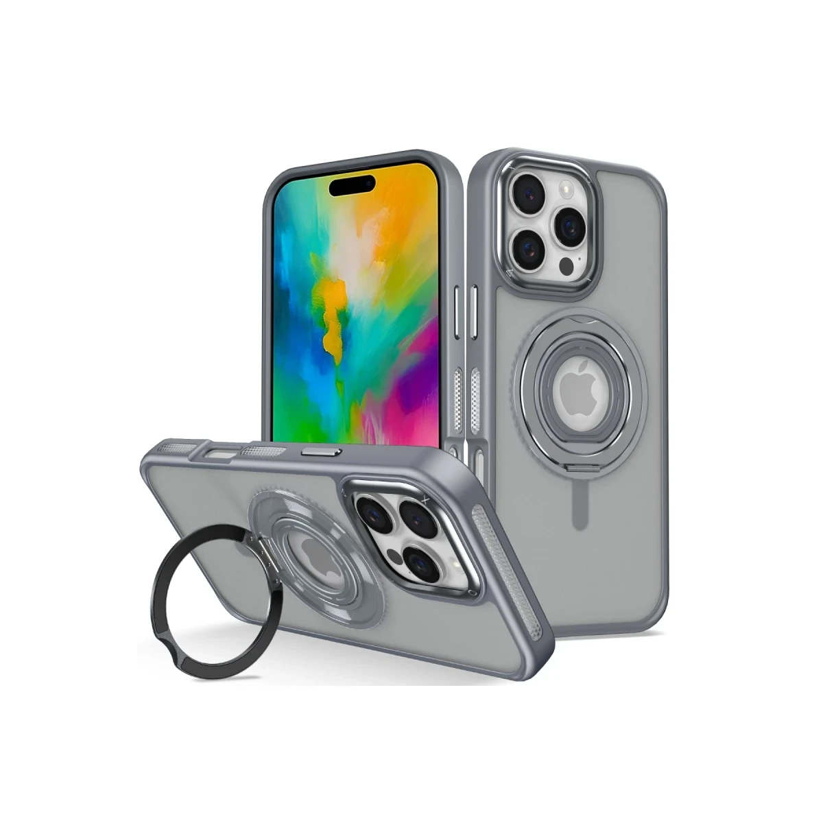 Joko Apple iPhone 16 Pro Max Banza Magsafe Standlı Kapak - Titan Gri