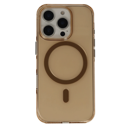 Joko Apple iPhone 16 Pro Max Gleam PC Sert Magsafe Kılıf - Şeffaf-Gold