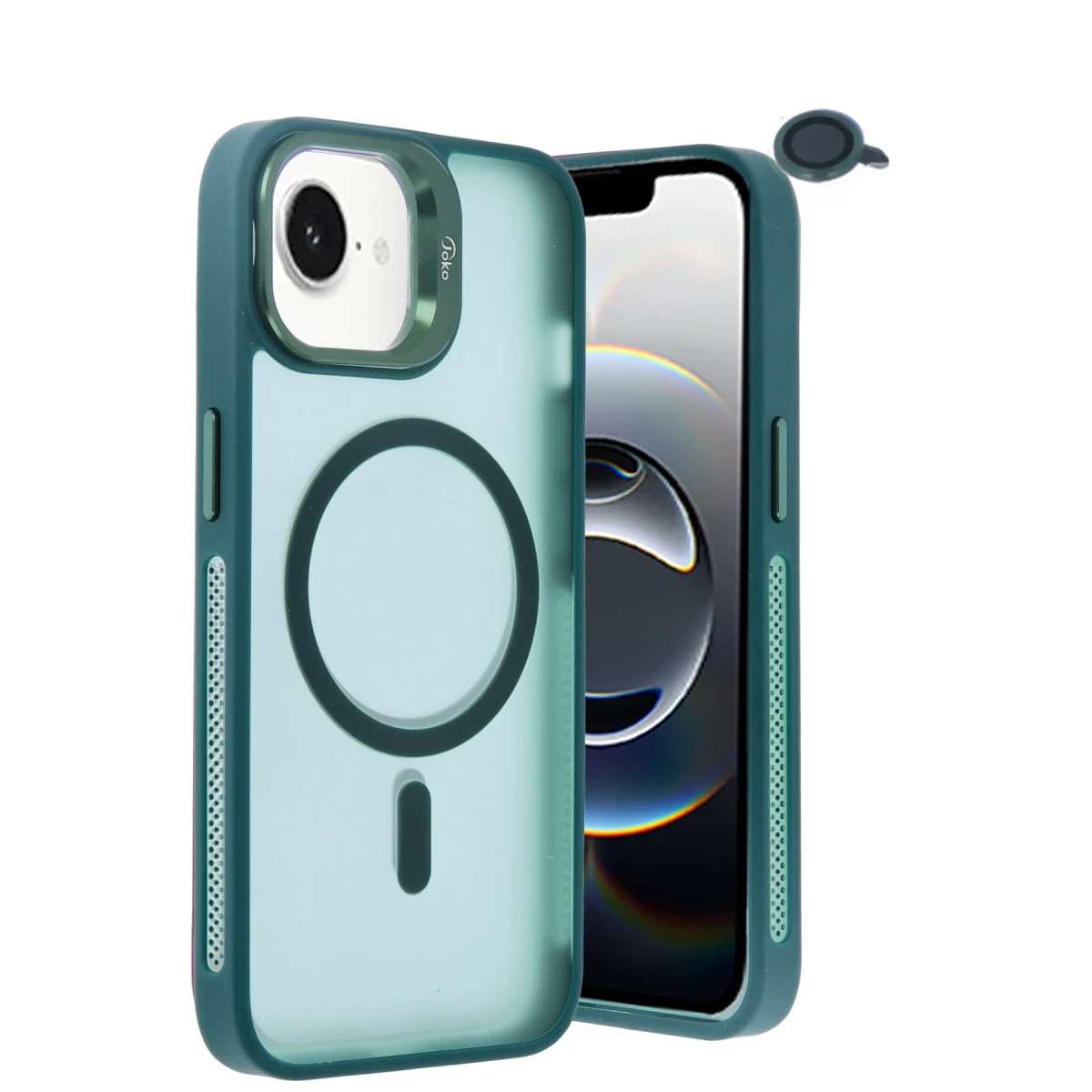 Joko Apple iPhone 16E Flet Lens Magsafe Kapak - Koyu Yeşil