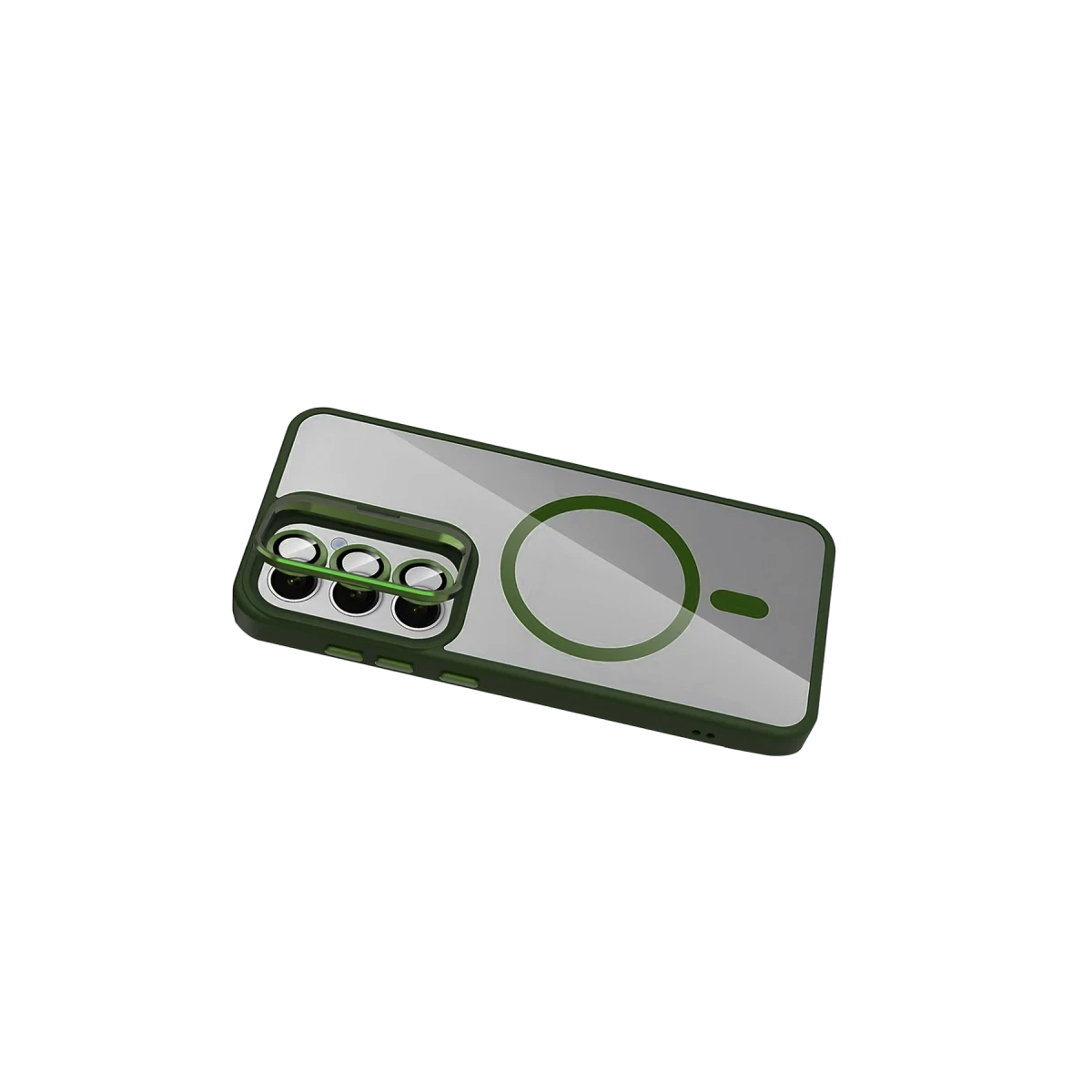 Joko Samsung Galaxy S24 FE Remim Lensli Magsafe Standlı Kapak - Koyu Yeşil