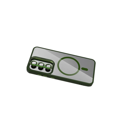 Joko Samsung Galaxy S24 FE Remim Lensli Magsafe Standlı Kapak - Koyu Yeşil