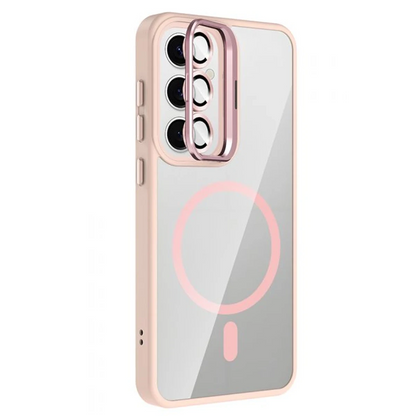 Joko Samsung Galaxy S24 FE Remim Lensli Magsafe Standlı Kapak - Pembe