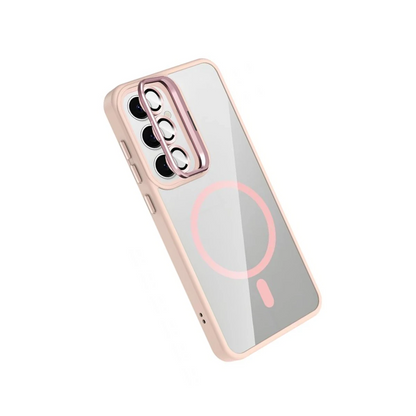 Joko Samsung Galaxy S24 FE Remim Lensli Magsafe Standlı Kapak - Pembe