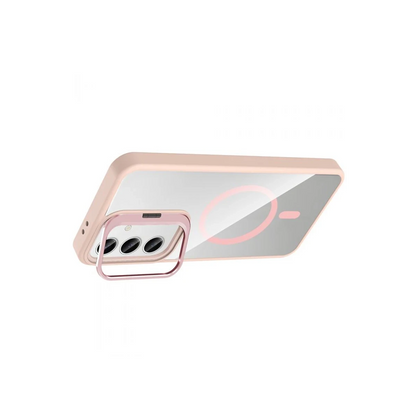 Joko Samsung Galaxy S24 FE Remim Lensli Magsafe Standlı Kapak - Pembe