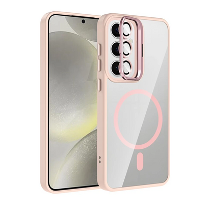 Joko Samsung Galaxy S24 FE Remim Lensli Magsafe Standlı Kapak - Pembe