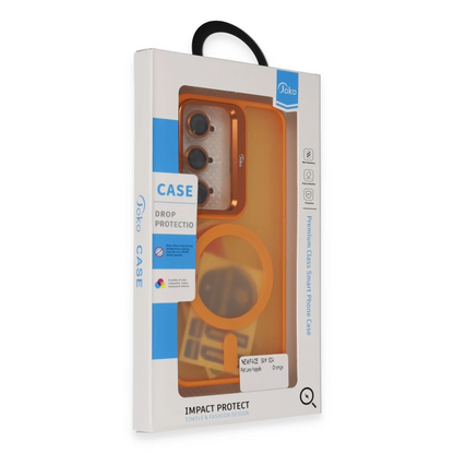 Joko Samsung Galaxy S24 Plus Flet Lens Magsafe Kapak - Turuncu