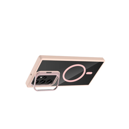 Joko Samsung Galaxy S25 Ultra Remim Lensli Magsafe Standlı Kapak - Pembe