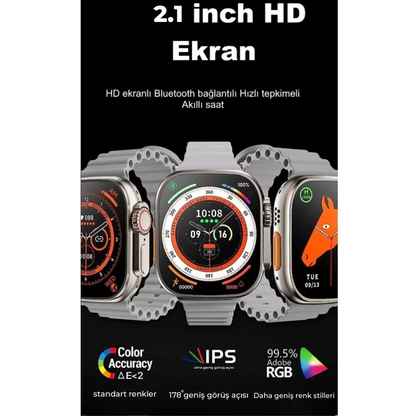 Joko Ultra 8 2.1 inç IPS Ekran Konuşma ve NFC Özellikli Akıllı Saat - Gümüş