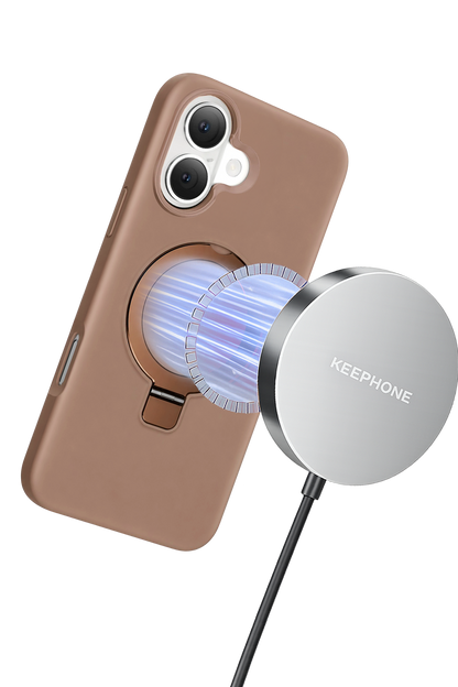 Keephone Apple iPhone 16 Magi Pro Standlı Magsafe Kapak - Çöl Titanyum
