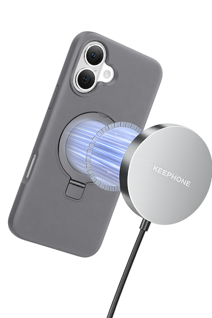 Keephone Apple iPhone 16 Magi Pro Standlı Magsafe Kapak - Titan Gri