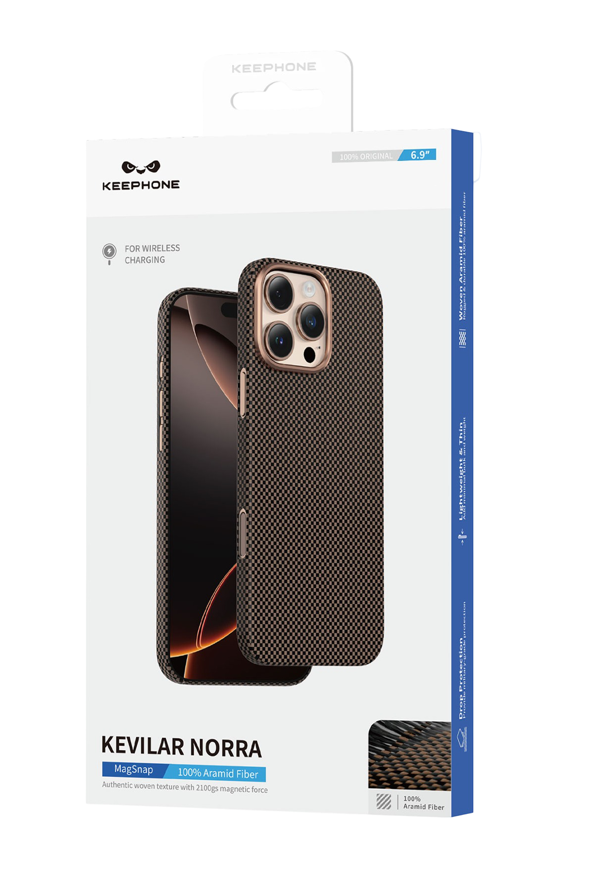 Keephone Apple iPhone 16 Pro Max Kevlar Norra Magsafe Kılıf - Bronz