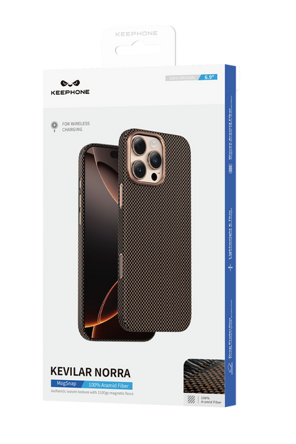 Keephone Apple iPhone 16 Pro Max Kevlar Norra Magsafe Kılıf - Bronz