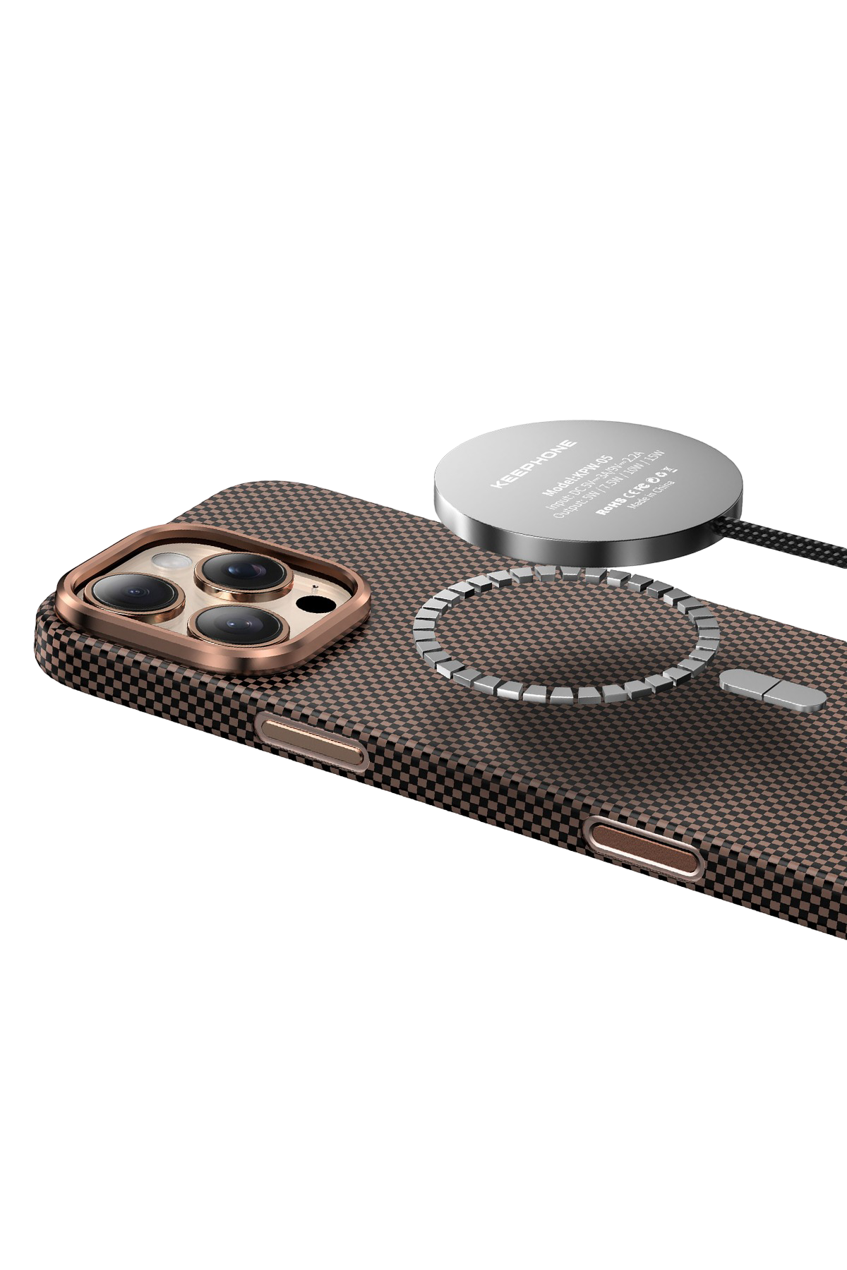 Keephone Apple iPhone 16 Pro Max Kevlar Norra Magsafe Kılıf - Bronz