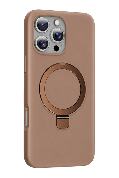 Keephone Apple iPhone 16 Pro Max Magi Pro Standlı Magsafe Kapak - Çöl Titanyum