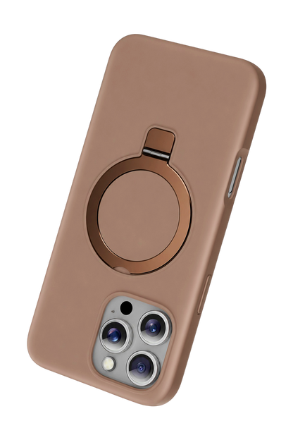 Keephone Apple iPhone 16 Pro Max Magi Pro Standlı Magsafe Kapak - Çöl Titanyum