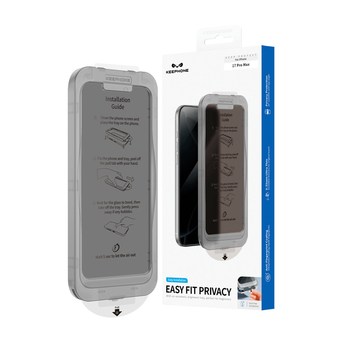Keephone Apple iPhone 17 Pro EasyFit Hayalet Cam Ekran Koruyucu