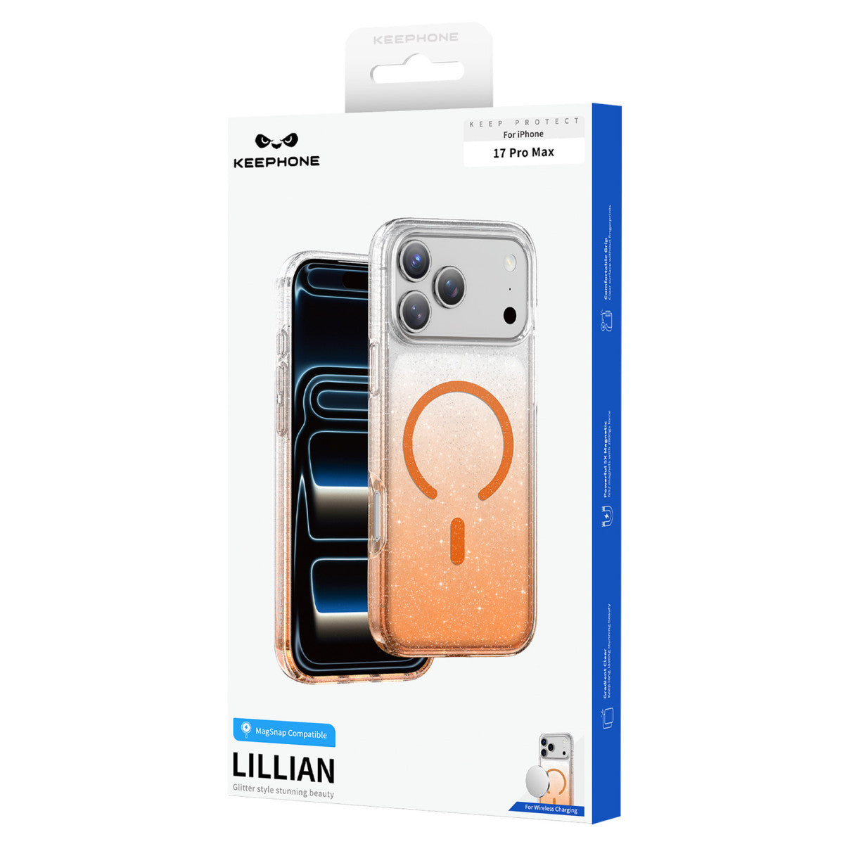 Keephone Apple iPhone 17 Pro Lillian Simli Magsafe Kılıf