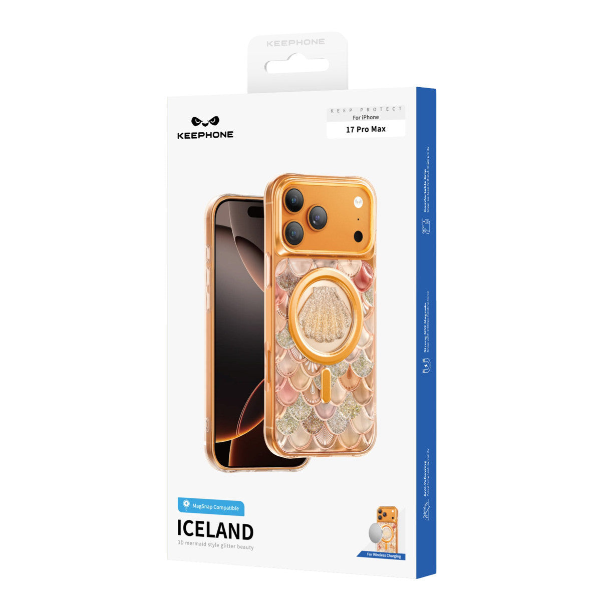 Keephone Apple iPhone 17 Pro Max Iceland Simli Magsafe Kapak