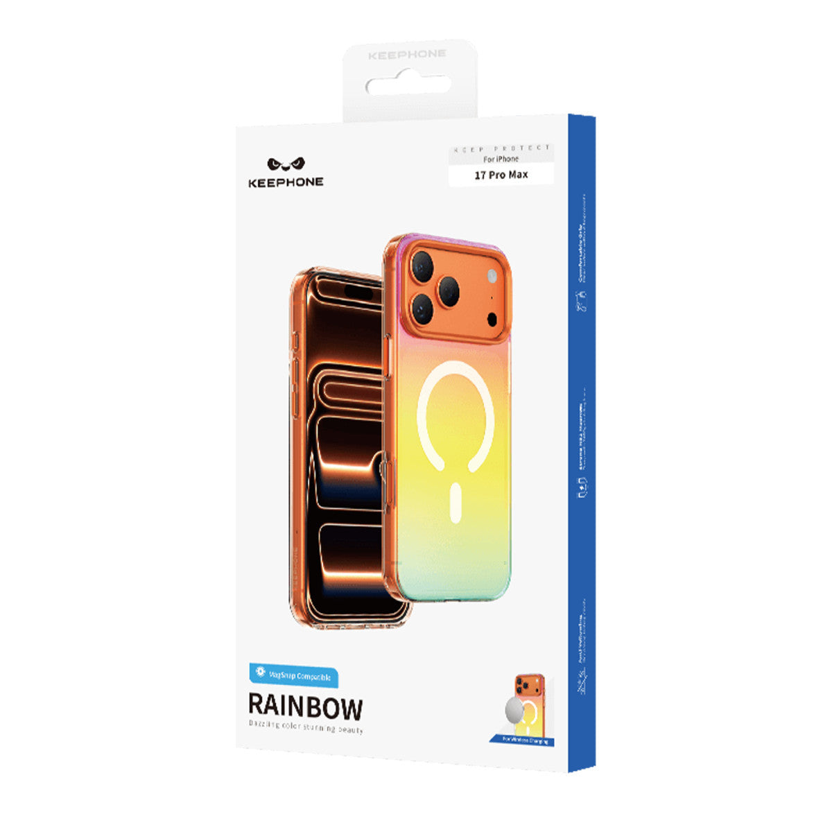 Keephone Apple iPhone 17 Pro Max Rainbow Magsafe Kapak