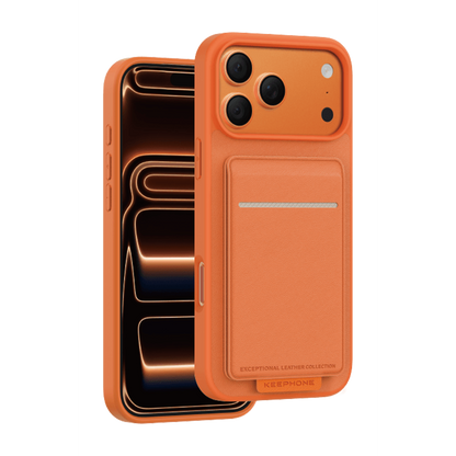 Keephone Apple iPhone 17 Pro Max Suedea Kartvizitli Standlı Kapak