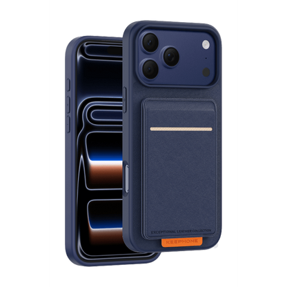 Keephone Apple iPhone 17 Pro Suedea Kartvizitli Standlı Kapak