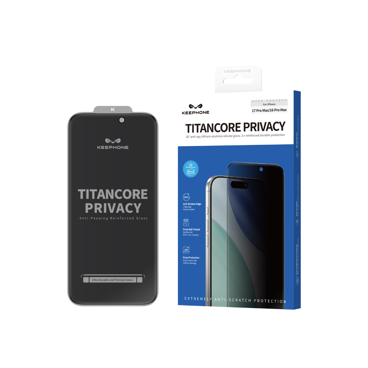 Keephone Apple iPhone 17 Pro Titancore Hayalet Cam Ekran Koruyucu