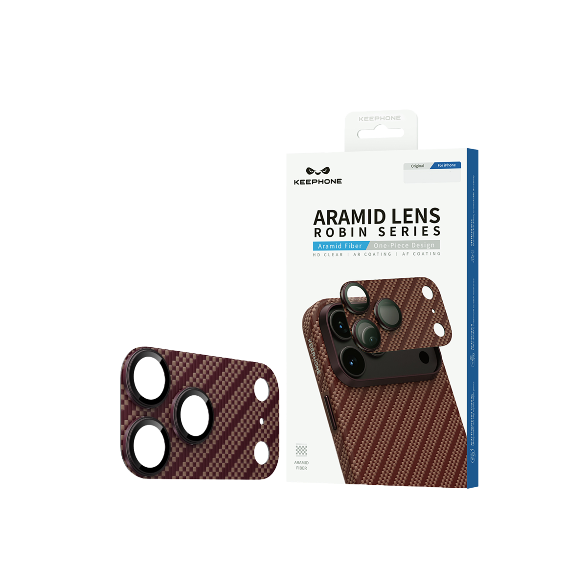 Keephone Apple iPhone 18 Pro Kevlar Robin Kamera Lens Koruyucu