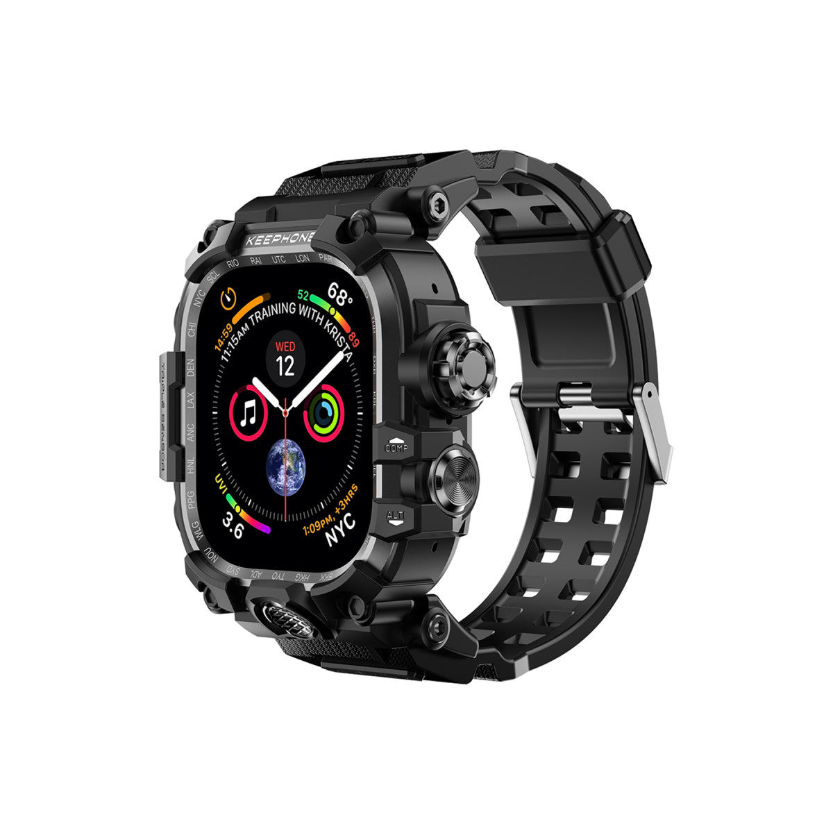Keephone Apple Watch 46mm Bassion Kasalı Kordon