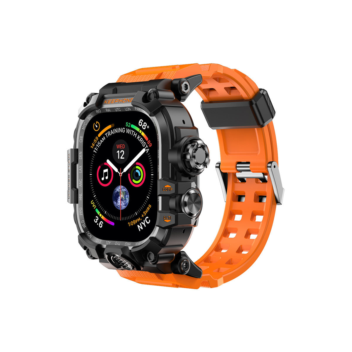 Keephone Apple Watch 46mm Bassion Kasalı Kordon