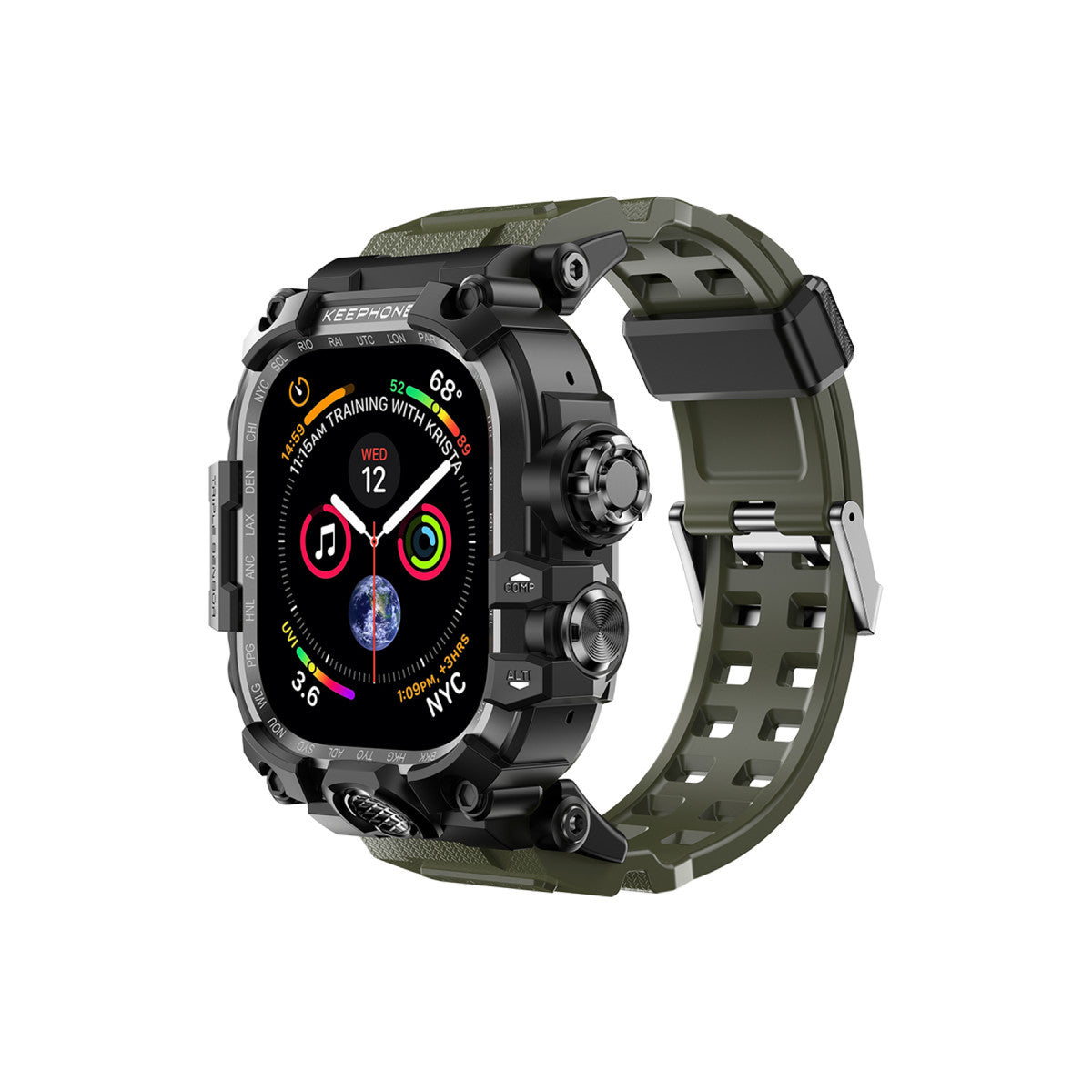 Keephone Apple Watch 46mm Bassion Kasalı Kordon