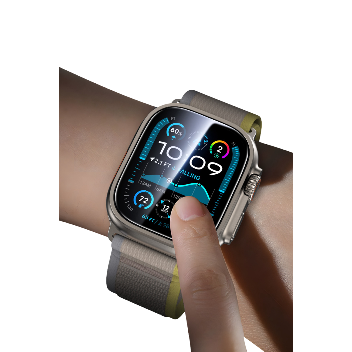 Keephone Apple Watch Ultra 49mm Ultra Glass Pro Saat Cam Ekran Koruyucu - Şeffaf