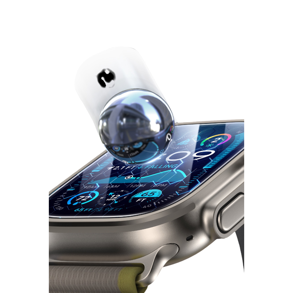 Keephone Apple Watch Ultra 49mm Ultra Glass Pro Saat Cam Ekran Koruyucu - Şeffaf