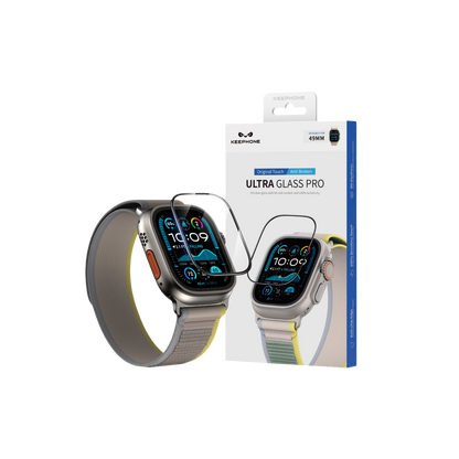 Keephone Apple Watch Ultra 49mm Ultra Glass Pro Saat Cam Ekran Koruyucu - Şeffaf