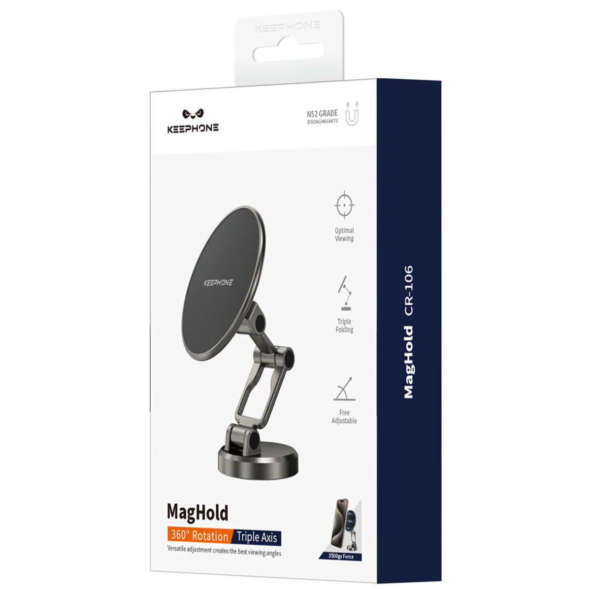Keephone MagHold CR106 Yapışkanlı 360 Derece Ayarlanabilir Manyetik Magsafe Telefon Tutucu