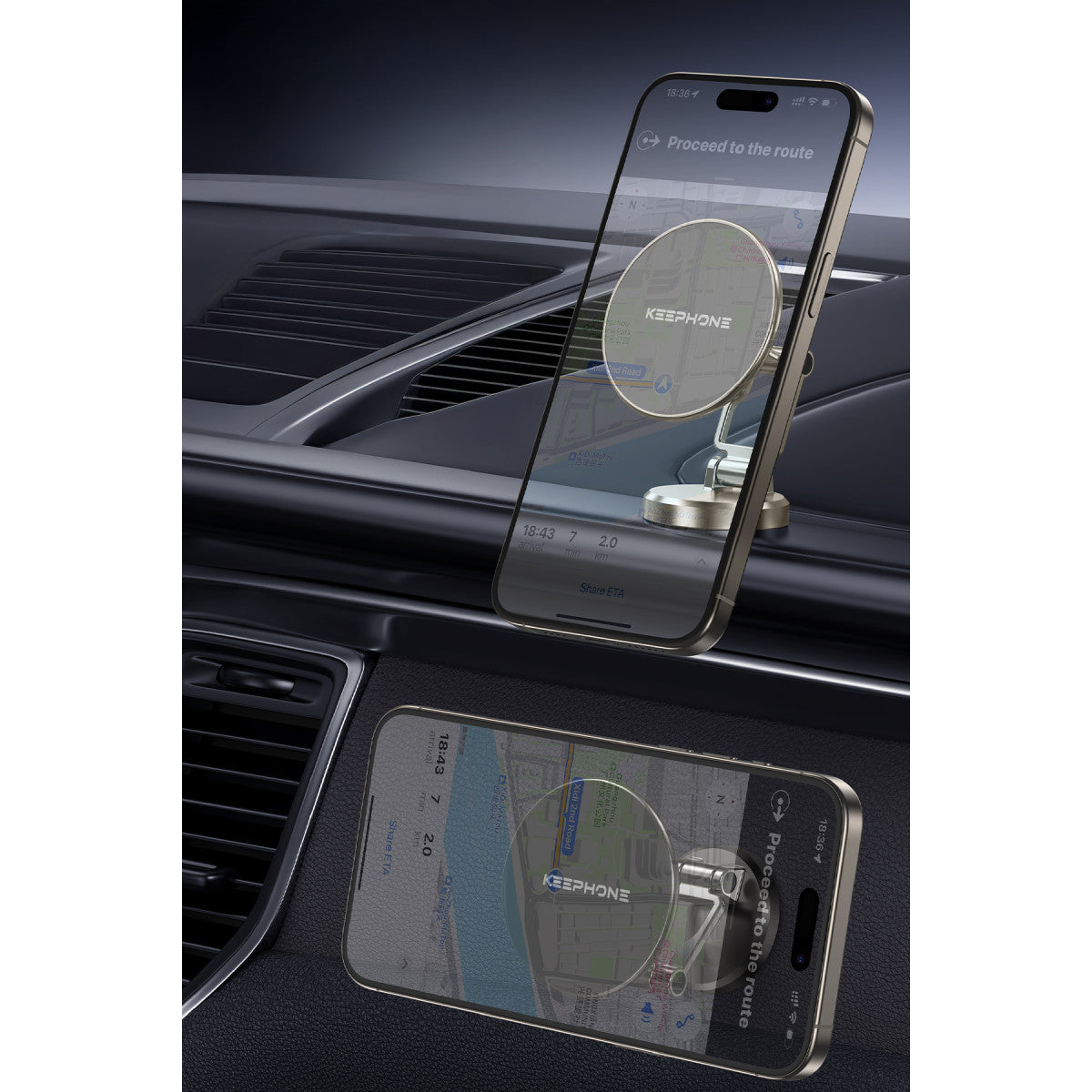 Keephone MagHold CR106 Yapışkanlı 360 Derece Ayarlanabilir Manyetik Magsafe Telefon Tutucu