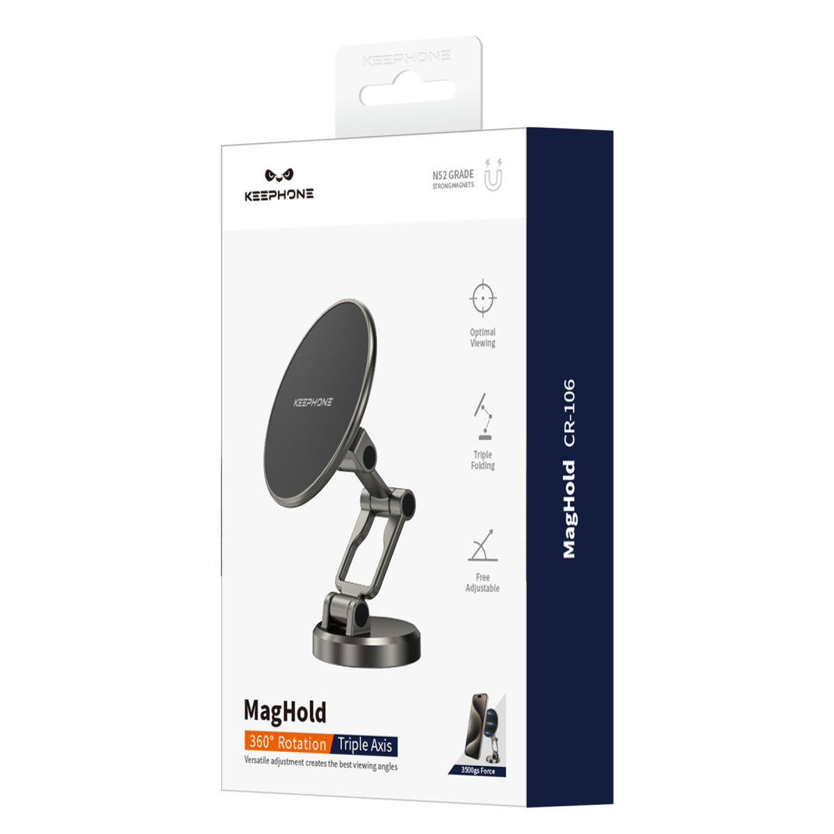 Keephone MagHold CR106 Yapışkanlı 360 Derece Ayarlanabilir Manyetik Magsafe Telefon Tutucu