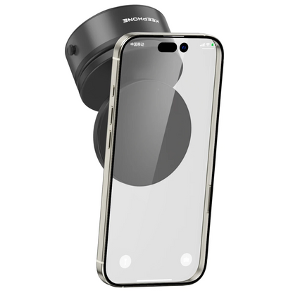 Keephone CR107 Vantuzlu 360 Derece Ayarlanabilir Kablosuz Şarj Destekli Manyetik Magsafe Telefon Tutucu - Koyu Gri